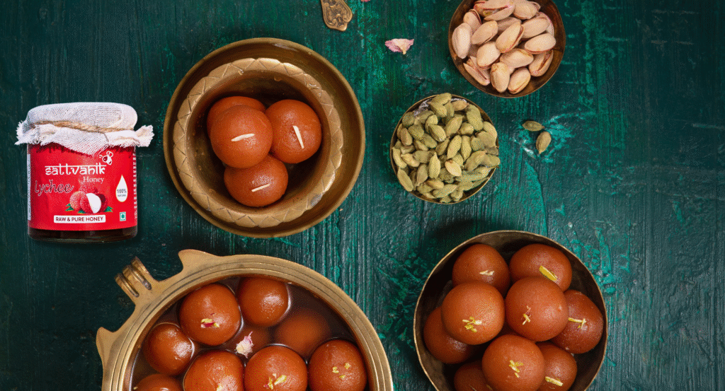 honey with gulab jamun