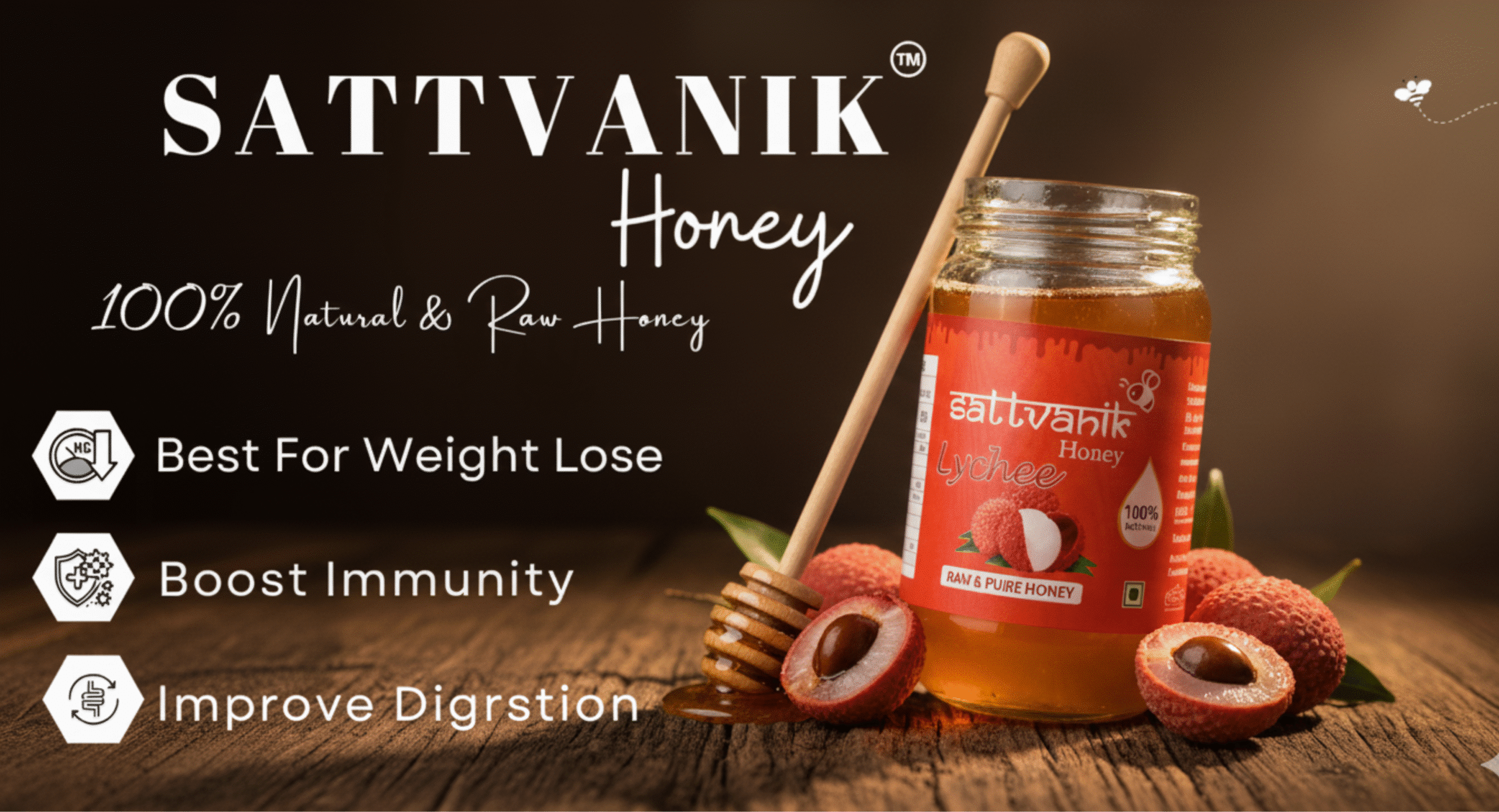 sattvanik honey lychee raw honey